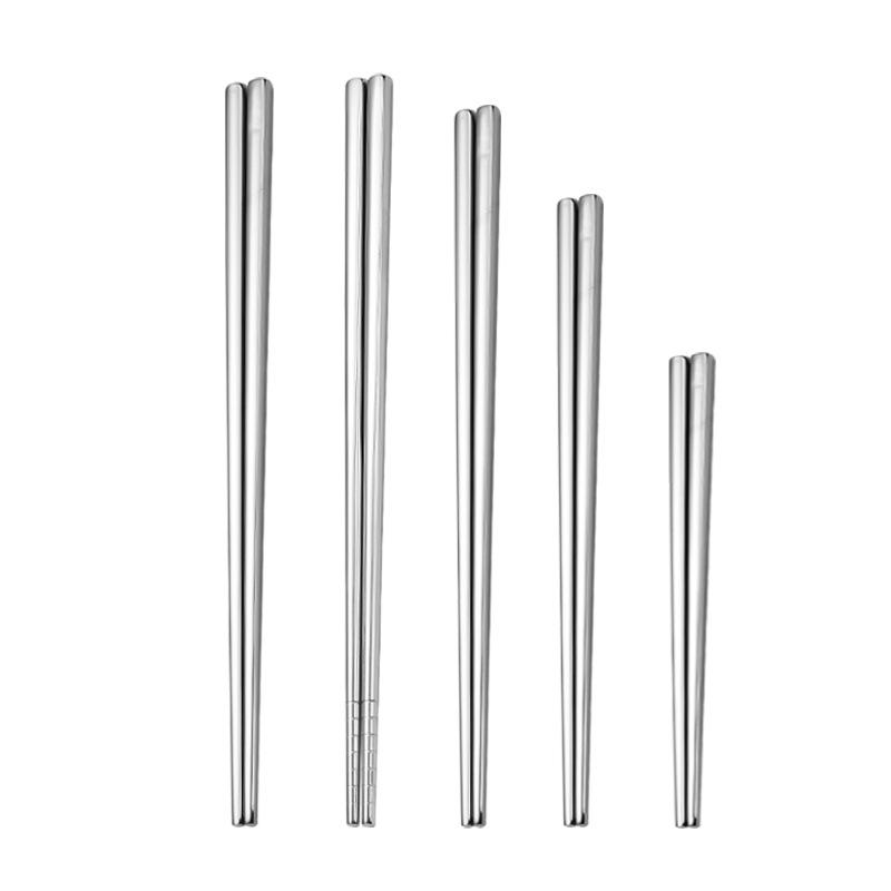 Semi-Square Stainless Steel Anti-slip Chopsticks - Hollow Design, Ideal for Hot Pot, Customizable Logo.