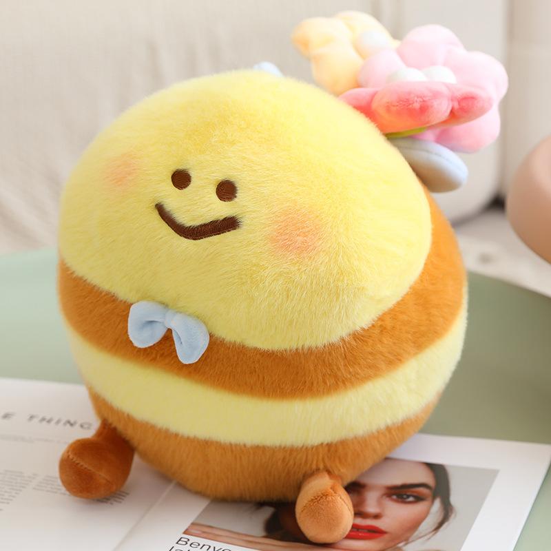 

Sanfu same flower basket little bee doll doll plush toy bee pendant birthday gift grab small pendant 20cm