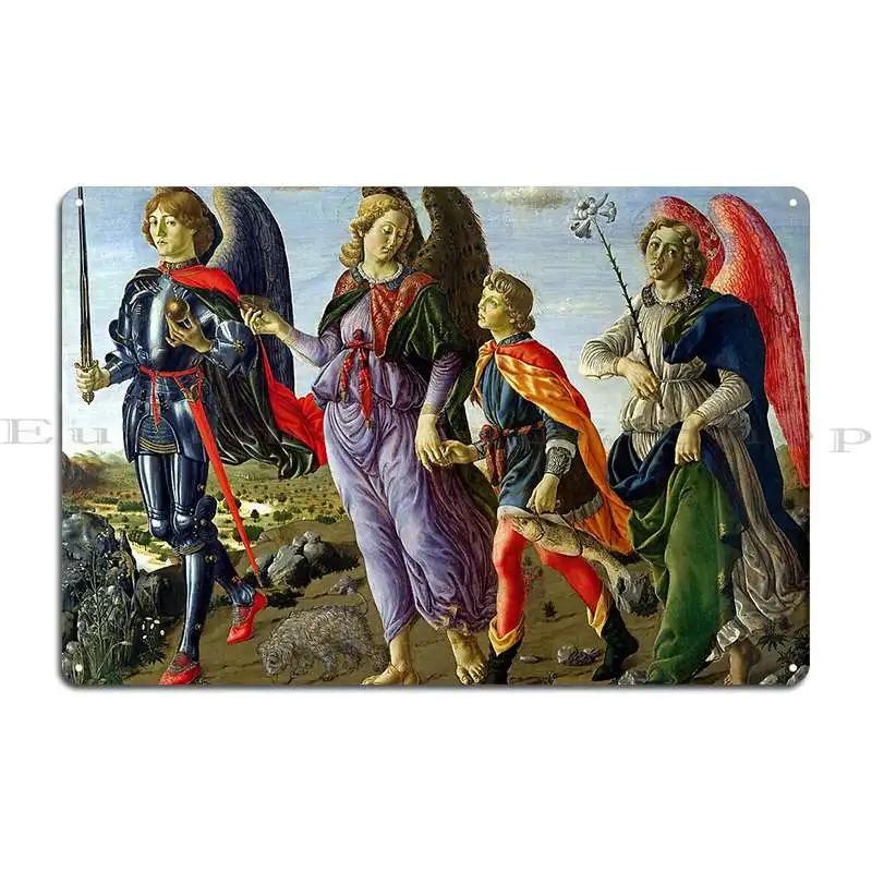 Three Archangels And Tobias Metal Signs Cinema Garage Bar Print Garage Tin Sign Poster 20x30cm(7.8x11.8inch)