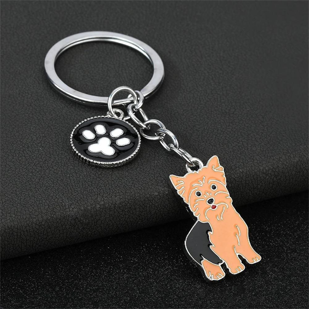 Fashion Alloy French Bulldog Pug Dog Keychain Cute Pet Dog Keyring Bag Handbag Charm Accessories For Women Animal Lovers Gifts