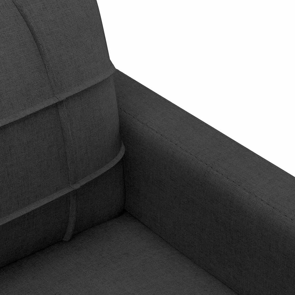 2 Seater Sofa Black 140 Cm Fabric