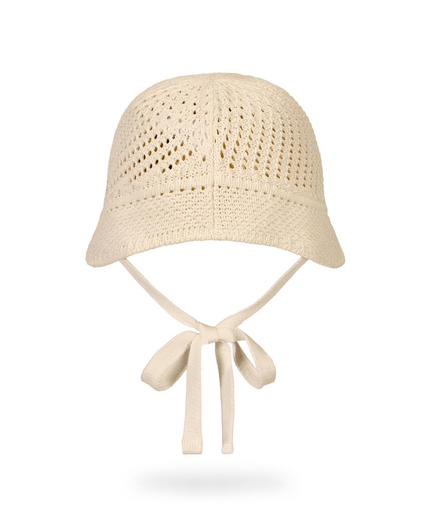 Bajal New Wave Bazal Punched Knit Bonnet Hat Natural