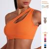 Women's One-Shoulder Cutout Sports Bra with Removable Pads