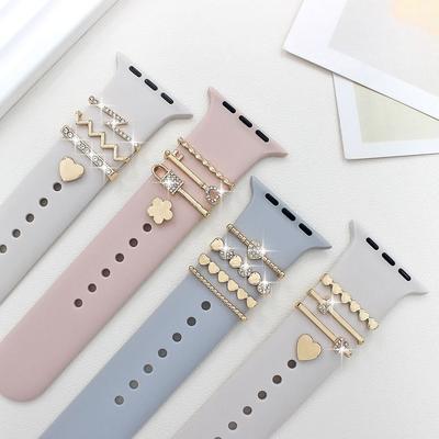 Metal Strap Decorative Ring Jewelry Fashion Bracelet Decoration Diamond Charms Ornament for Apple Watch Band