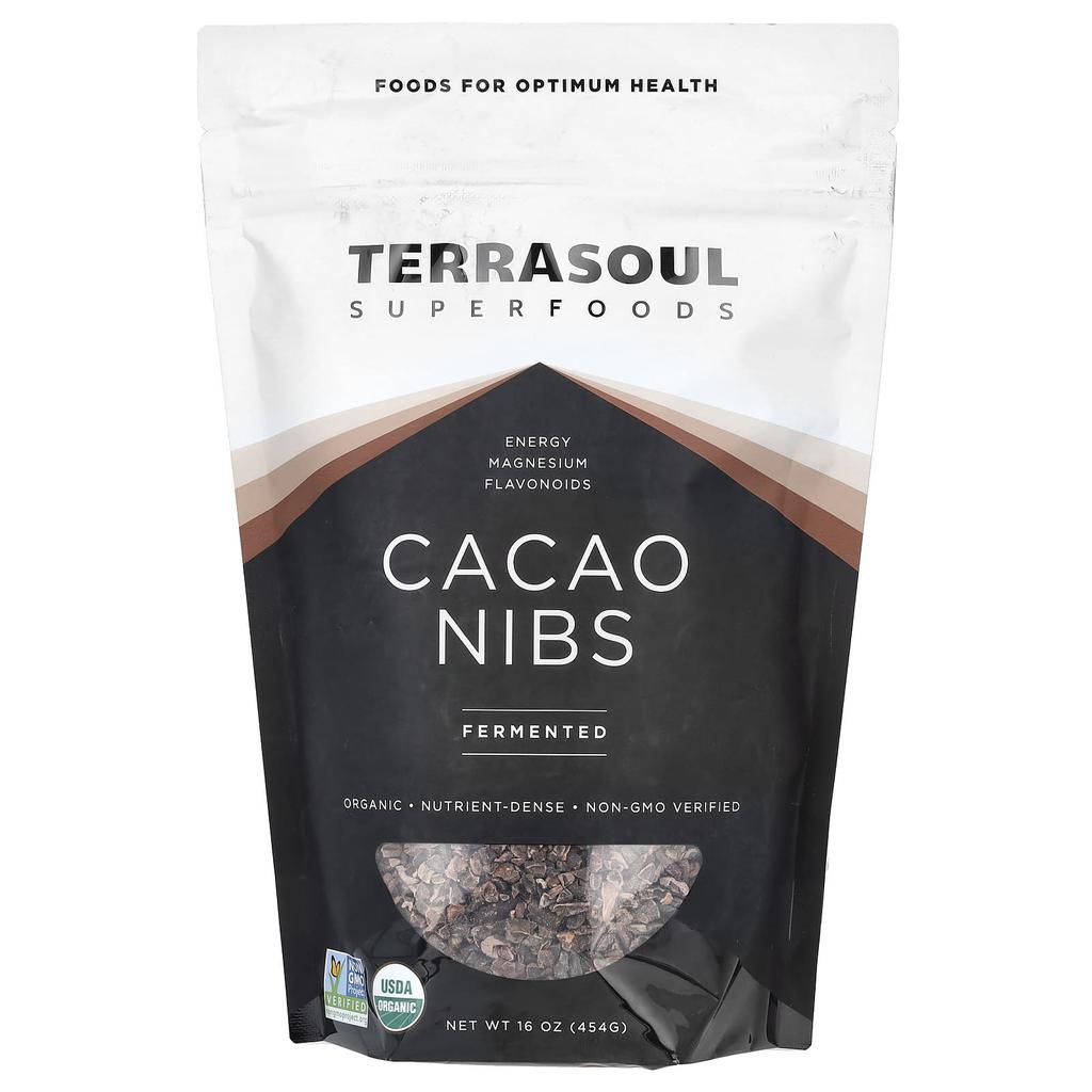 Terrasoul Superfoods Fermented Cacao Nibs, 16 Oz (454 G)