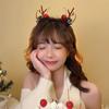 Bowknot Children Deer Antler Hair Clip Sequin Plush Hair Clip Lovely Christmas Hat Headabnd  Girls