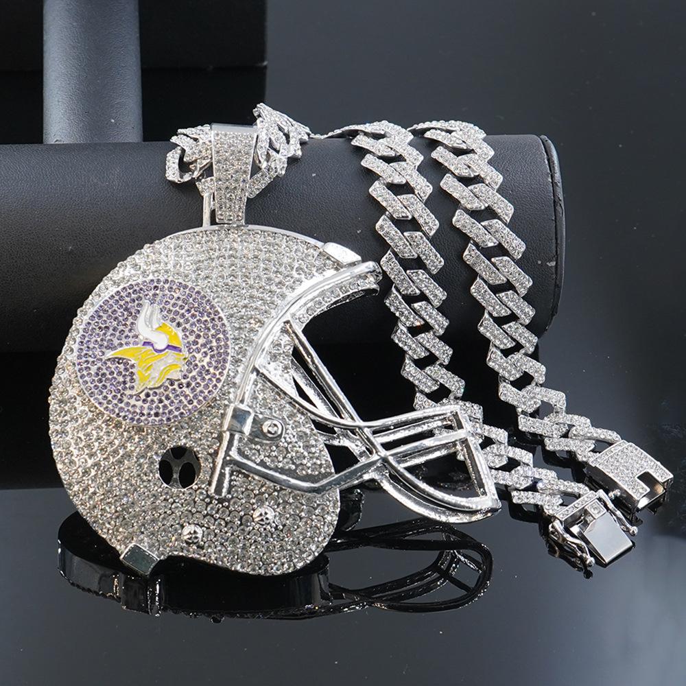 Minnesota Vikings Football Helmet Alloy Pendant Necklace