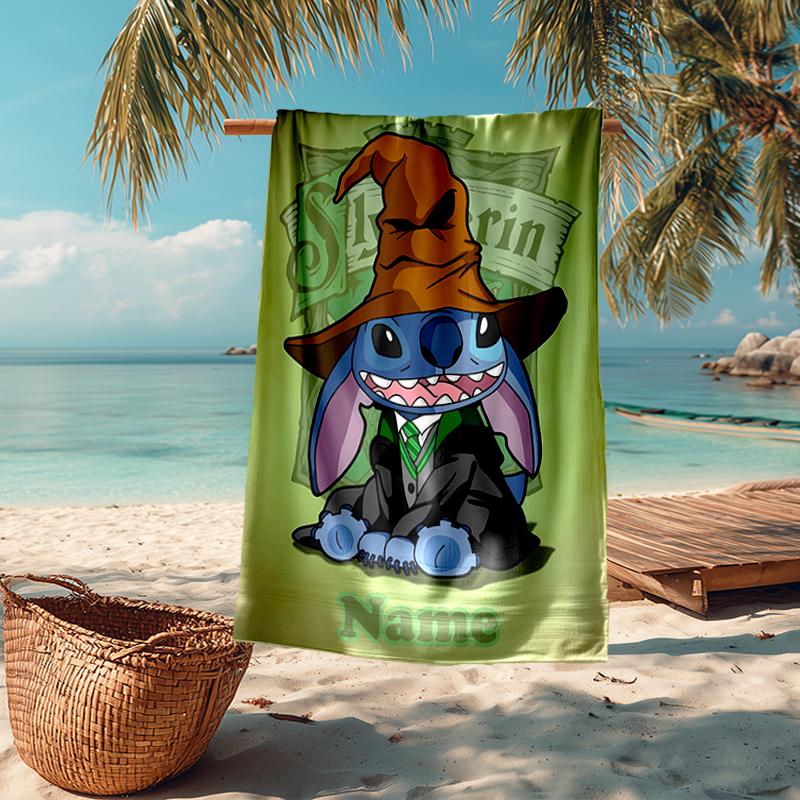Custom Name Ultra-Soft Beach Towel with Stitch Theme,Ideal for Pool - Camping, Diving - Perfect Travel Essential, Vibrant Beach Towel.
