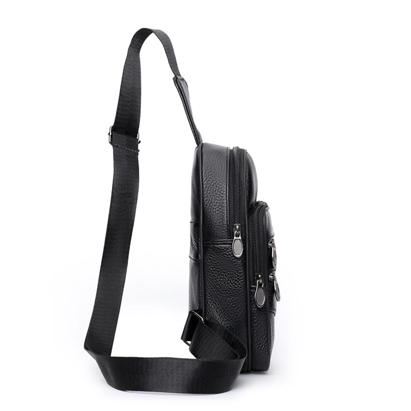 PU Chest Bag Multifunctional Men's Mobile Phone Shoulder Bag Outdoor Crossbody Bag