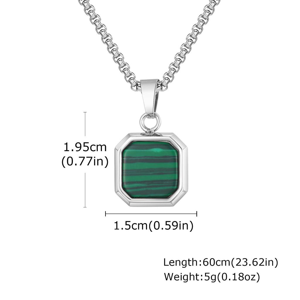 Stainless Steel Square Pendant Men, Sweater Stacked Necklace, Natural Tiger Eye Sweater Chain Nc-892
