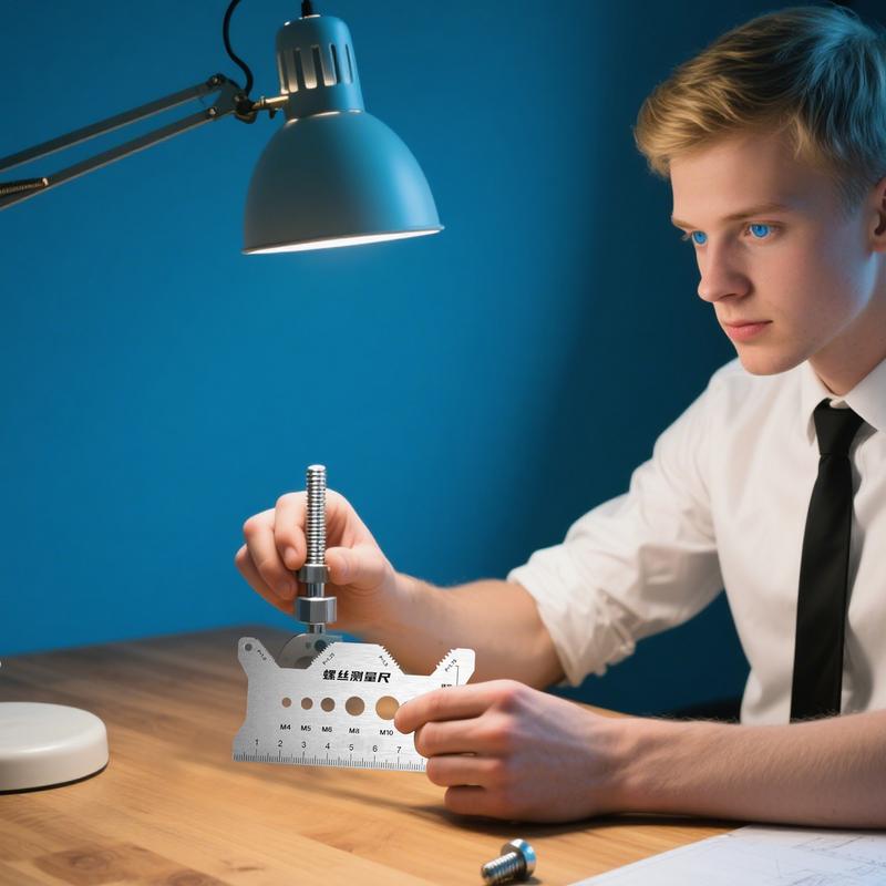 

Bolt Gauge Stainless Steel Thread Checker Flat Double-Sided Screw Measuring Device For Pattern Jewelry Watch Electronics Crafts CN