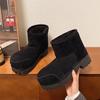 Big Head Ugly Cute Platform Snow Boots for Women Winter Plush Warm Anti Slip Thick Bottom Slip on Bread Cotton Boot Botas