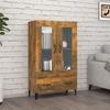 Buffet - Smoked Oak - 70x31x115 Cm - 2 Doors - Engineered Wood - Contemporary