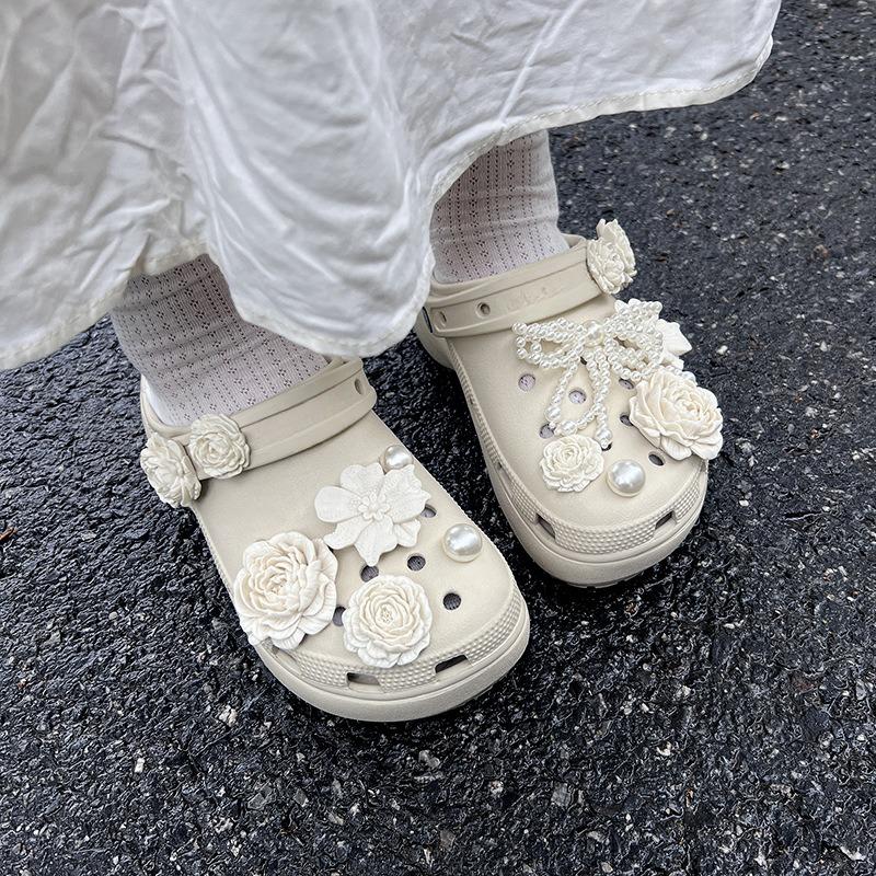 14 шт. Шарми для взуття для Crocs Букет Перлина Бант Декоративна пряжка для набору шармів для Croc Аксесуари Дитяча вечірка Жінка Дівчата Подарунок