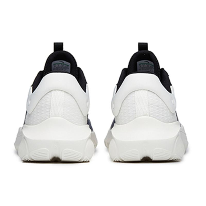 Anta Linghui Cushioned Anti-Slip Wear-Resistant Breathable Lightweight Low-Top Training Shoes Men's White Black Sneakers 112237701-3
