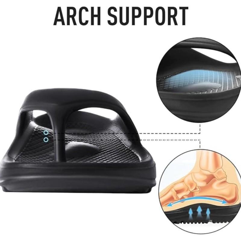 Evshine Women's Orthopedic Flip-flops for Plantar Fasciitis Anti-slip EVA Beach Sandals Men Soft Sole Slippers