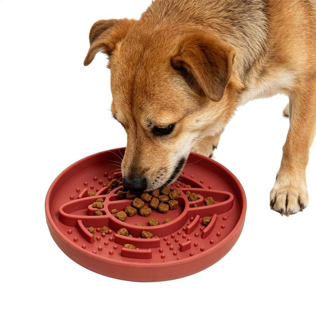 Slow Feeder Dog Bowls Non-Slip Anti-choking Silicone Feeding Station Puppy Food Bowl For Medium-Pet Licking Eating Standing