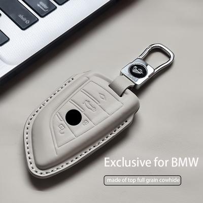 Genuine Leather Car Key Case Cover Fob For Bmw G30 G20 G11 F15 F16 G01 G02 F48 X1 X3 X5 X6 X7 1 3 5 6 7 Series Keychain Luxury