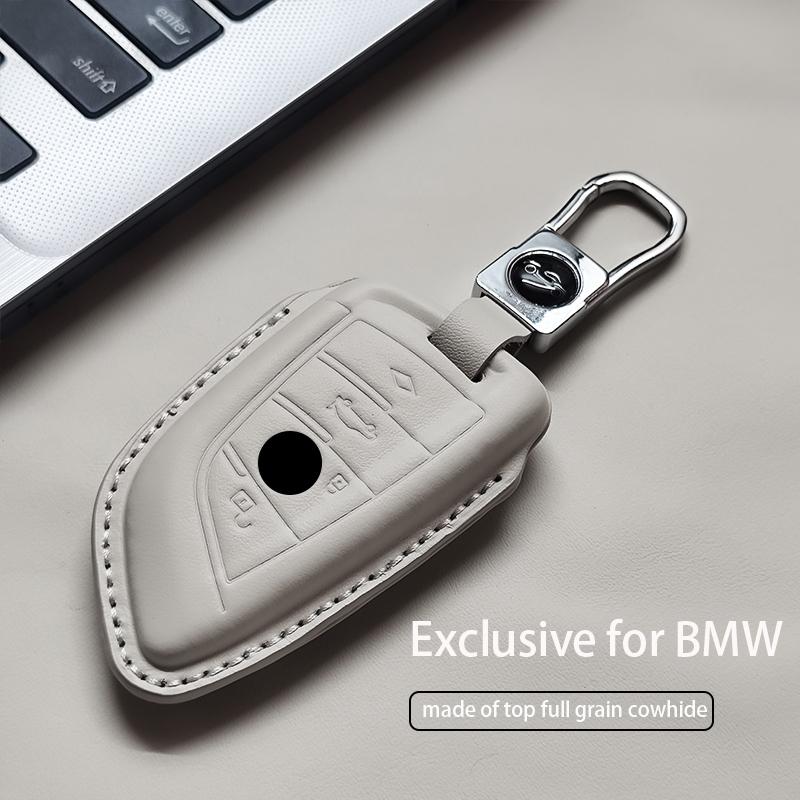 Genuine Leather Car Key Case Cover Fob For Bmw G30 G20 G11 F15 F16 G01 G02 F48 X1 X3 X5 X6 X7 1 3 5 6 7 Series Keychain Luxury