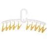 Plastic Sock Clips Drying Rack Straight Rod for Clothes Travel Portable Supplies White and Yellow