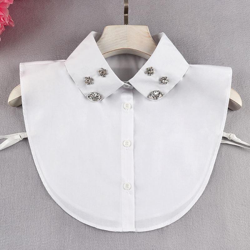 Women s Fashionable Beaded Fake Collar - Versatile Cotton Blend