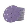 6-Inch 17-Hole Flocking Purple Clay Sanding Disc for Dry Sanding
