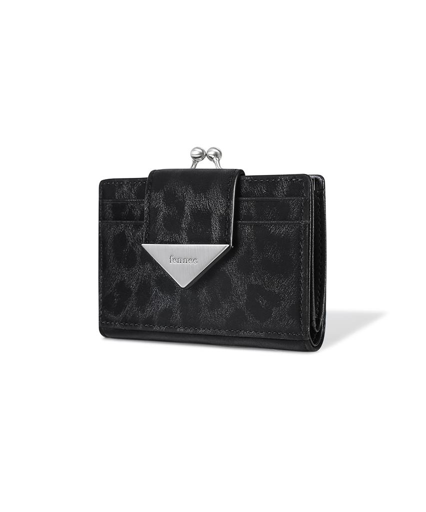 Fennec Triangle Frame Bridge Wallet - Leopard Black