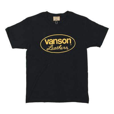 Vanson Oval Print Short Sleeve T-Shirt -882V063- (S, Black)
