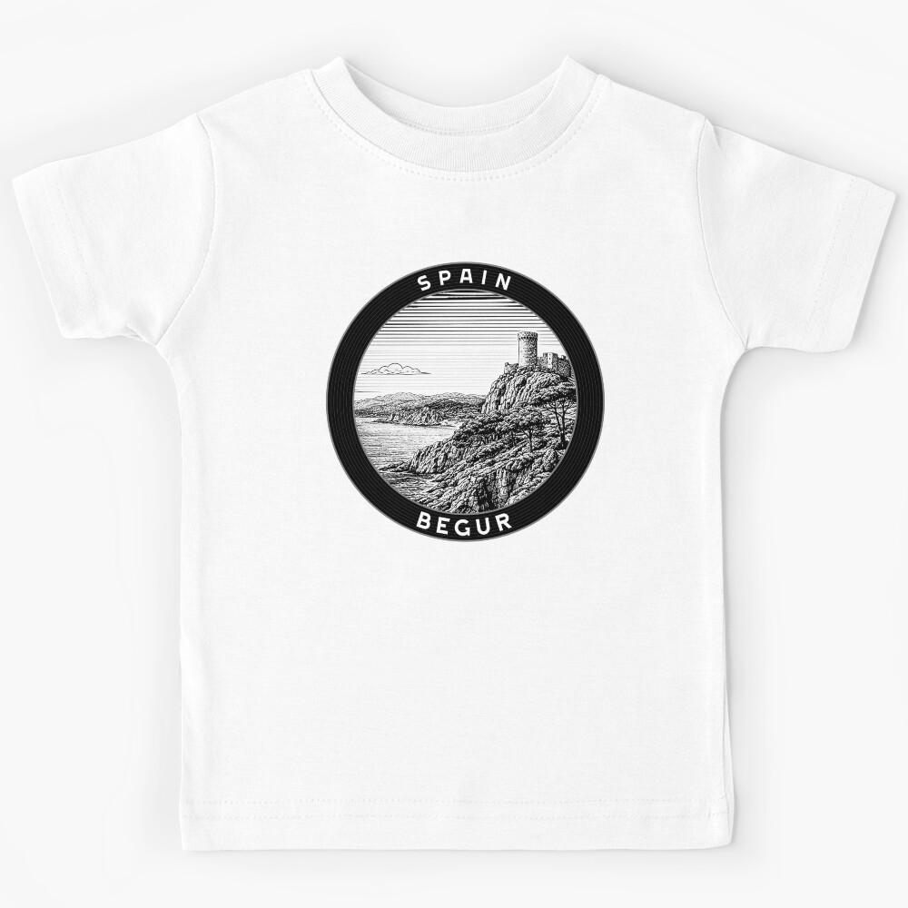 Begur Spain Linocut Style  Kids T-Shirt 170