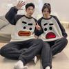 Flannel Pajamas Winter Couple Warm Pullover Women Warm Coral Fleece Student Casual Thickened Cute Home Service