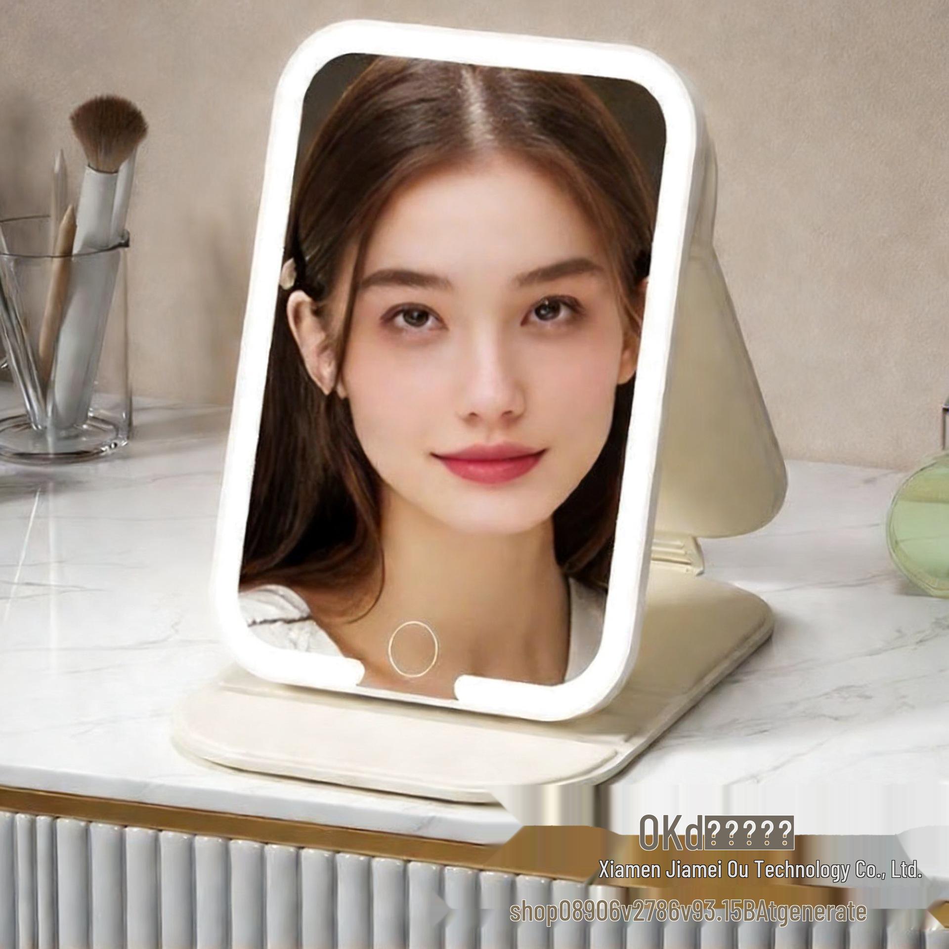 

LED Travel Makeup Mirror with Fill Light - AI Goddess Gift, Folding & Convenient 18.5cm x 13.2cm x 1.6cm