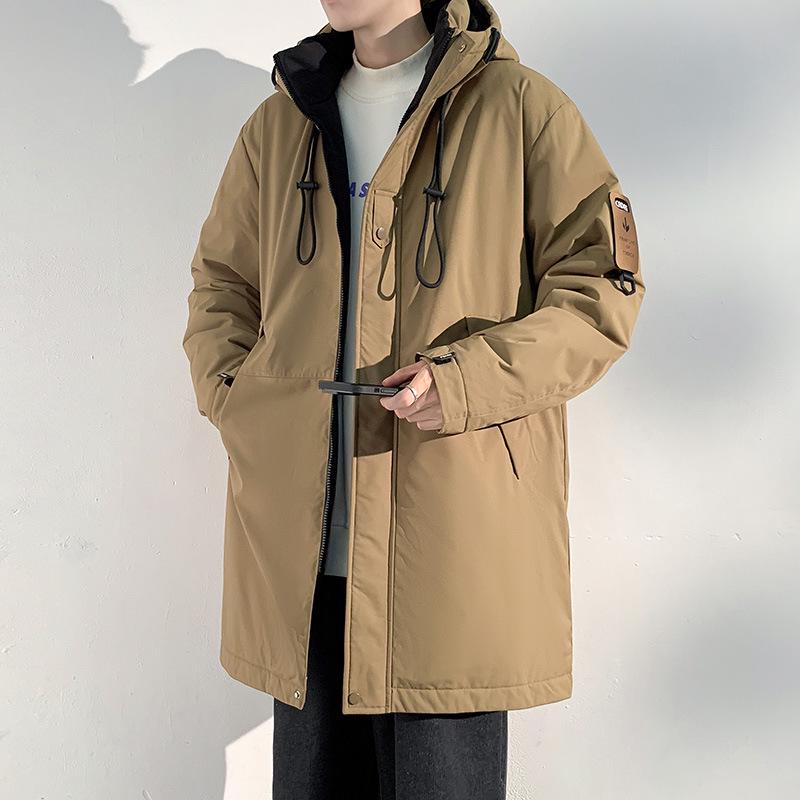 Men's Warm Plush Hooded Cotton Jacket for Winter Outdoor Sports & Mountaineering