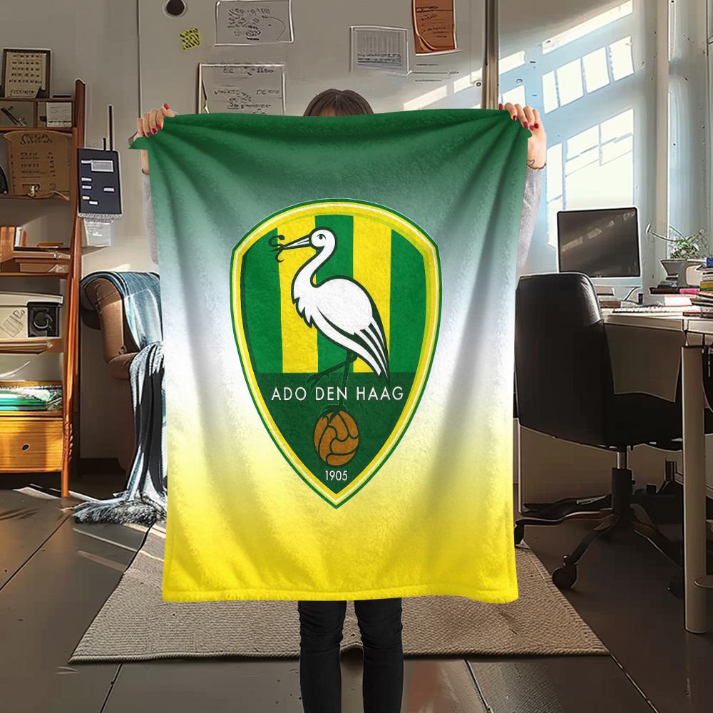 ADO Den Haag Flannel Blanket, High Quality Comfortable for All Seasons, Home Decor, Warmth and Comfort