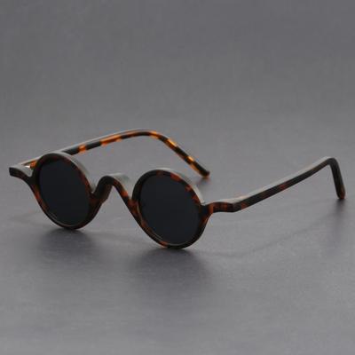 Peekaboo maži apvalūs saulės akiniai moterims Vintage Unisex Retro saulės akiniai vyrams Acetato Korėjietiško stiliaus