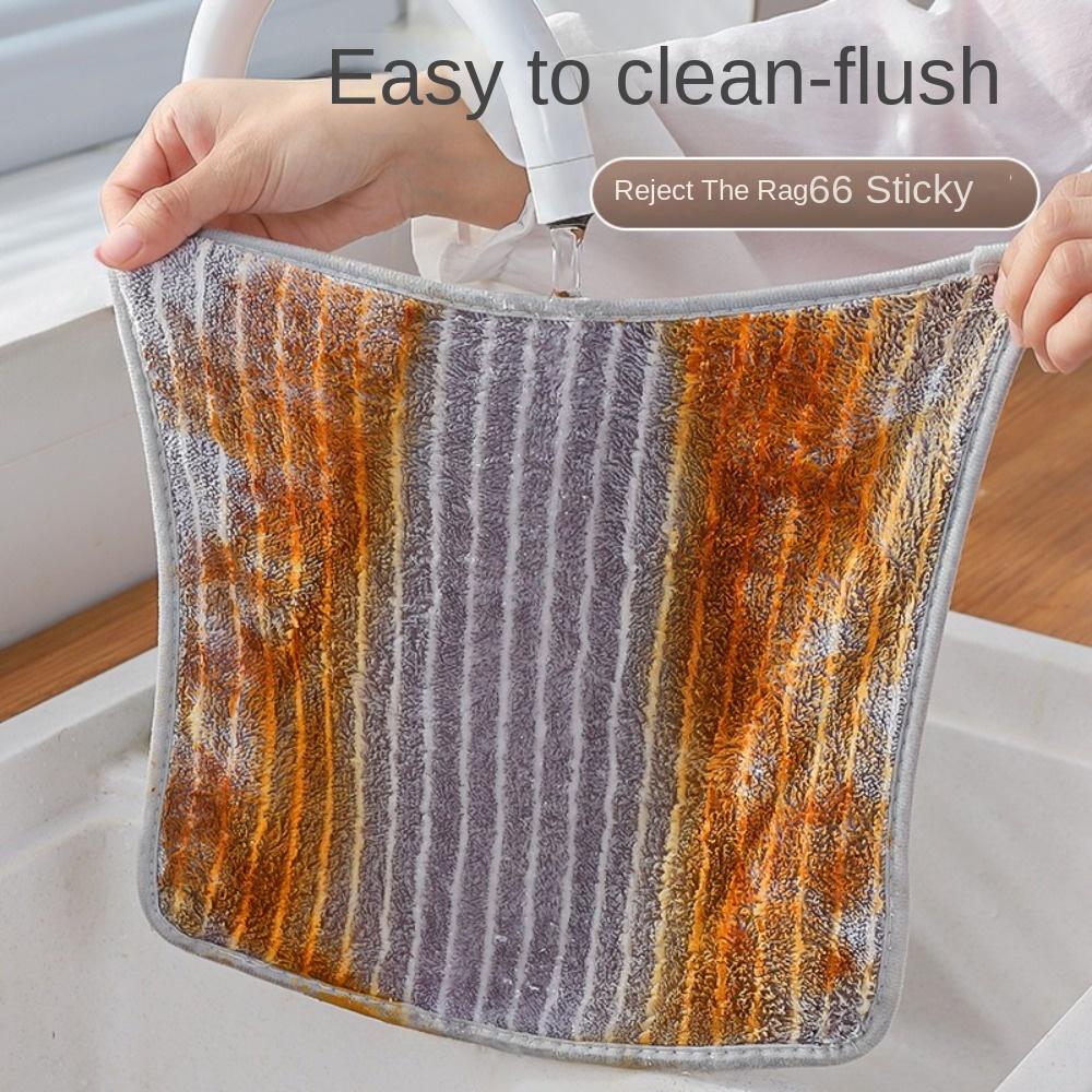 Absorbent Kitchen Rag Non-Stick Oil Bamboo Charcoal Fiber Cloth Cleaning Towel  for Home Kitchen