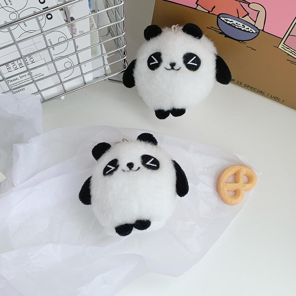 Adorable Panda Plush Toy Keychain Cute Black And White Stuffed Animal Bag Charm
