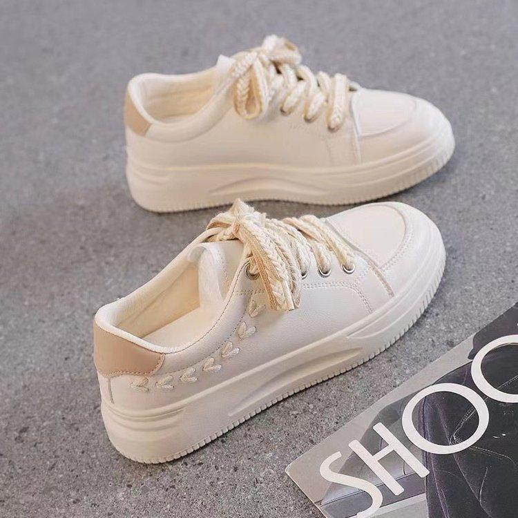 INS Trendy White Shoes Women's  Spring New Wheat Student Women's Sneaker Soft Bottom Casual Sneakers Women's Shoes