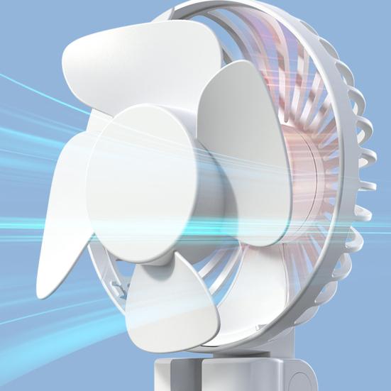 Umbrella Fan Strong Airflow Low Noise Foldable Design Handheld Personal Fan Hands-Free Clip-On Rechargeable Cooling Fan