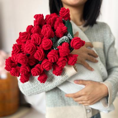 Crochet Rose Bouquet Blanket Handmade Flower Throw Blanket Crocheted Roses Blanket for Home Bed Couch Decor Anniversary Gift