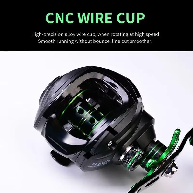 New Fishing Reel 7.2:1 Gear Ratio Max Drag 20 Kg Magnetic Brake Baitcasting Reel No Play with Aluminum Spool for Freshwater Fishing