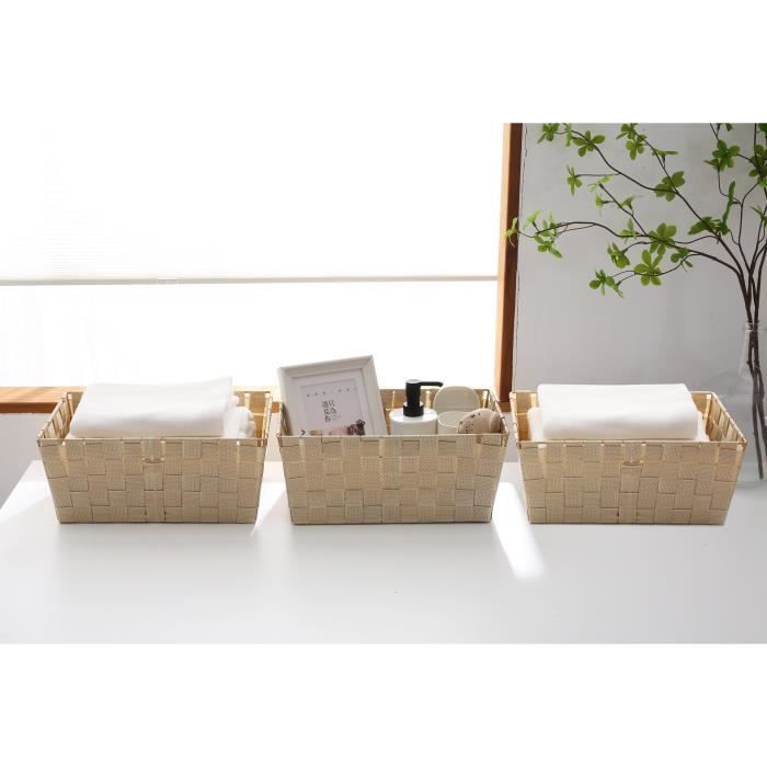 Panier de rangement - Noname - Lot de 3 - Polypropylène - 33 x 23 x 14 cm - Beige