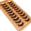 New 10 pairs of natural fluffy 3D artificial mink false eyelash makeup set with extended eyelashes and short eyelashes
