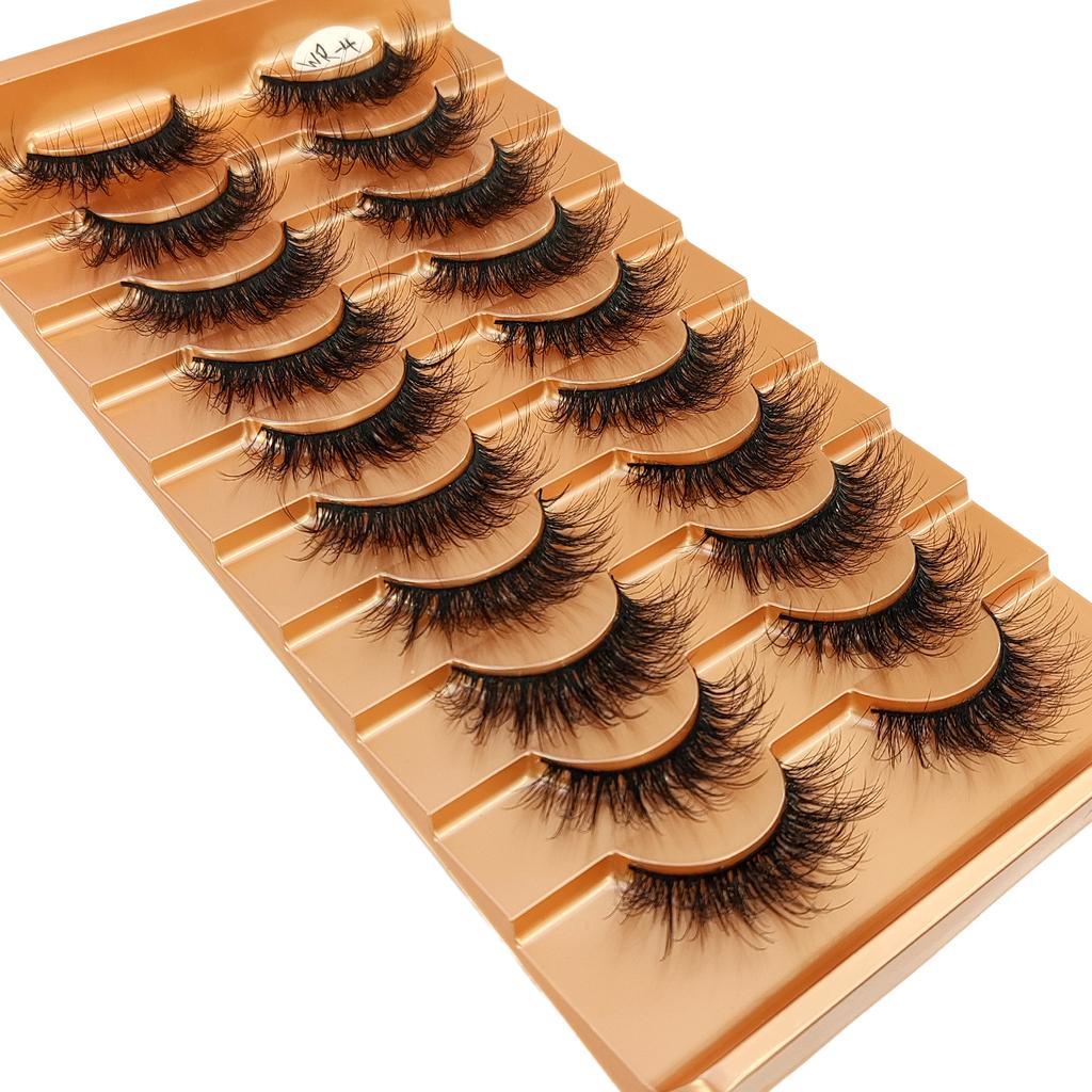 New 10 pairs of natural fluffy 3D artificial mink false eyelash makeup set with extended eyelashes and short eyelashes