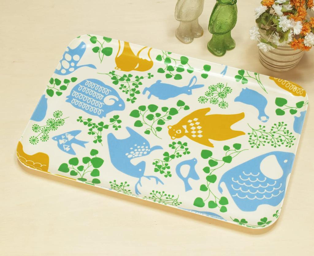 Tatsucraft SR Luncheon Tray, Large, 39cm, Web Original Model, Animal Design, Dishwasher and Microwave Safe, Stylish Nordic Style, Plastic,