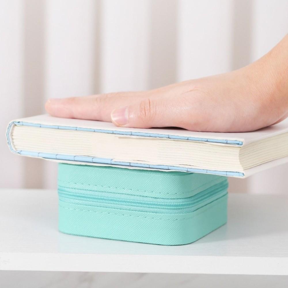 PU Leather Mini Jewelry Storage Zipper Closure Travel Jewelry Box Ring Organizer  Display Box