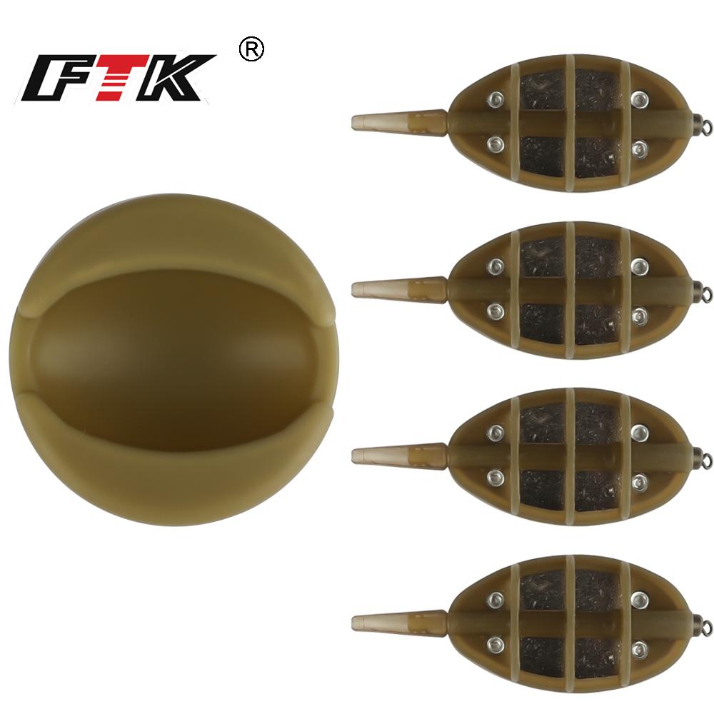 FTK 4 Stück 30g-60g Köderhalter Köderhalter Werkzeugset Serie Karpfenfischen Futterkorb Form Karpfenköder-Werkzeug Schnellwechsel-Formen