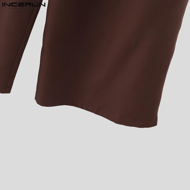 INCERUN Pánské rozepínací kalhoty s vysokým pasem, patchworkové, ležérní, dlouhé, rovné