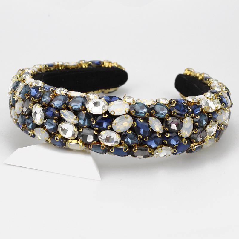 Fascia Larga Retrò Europea & Americana con Strass Barocchi: Accessorio per capelli stile coreano per donna