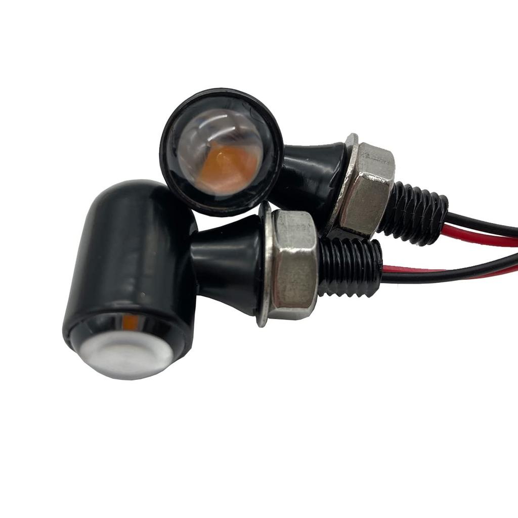 TLR Ultra Mini LED Bullet Turn Set of Ultra Custom Fit for Harley Minimoto Signals, 2, 12V, Universal, Small, Bobber, (Clear Lens)