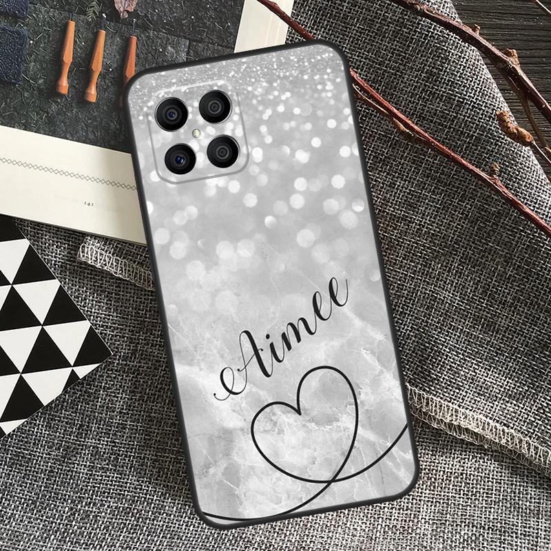 PERSONALISED Glitter name initials Case For Honor 90 70 50 Lite Magic 5 Magic 6 Pro X6 X7 X8 X9 X6a X7a X8a X9a X8b X9b Cover